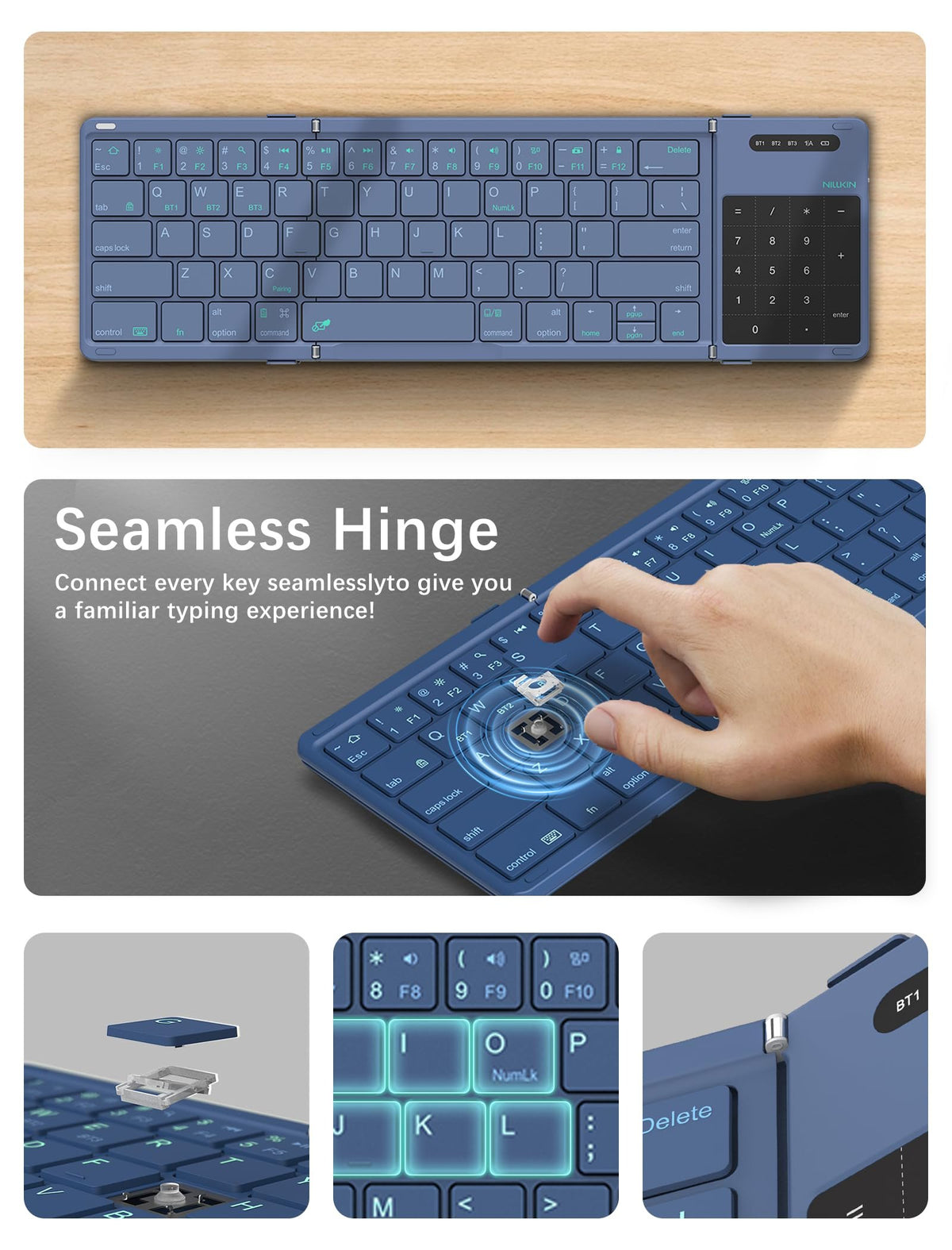 Tri-Fold Bluetooth Keyboard