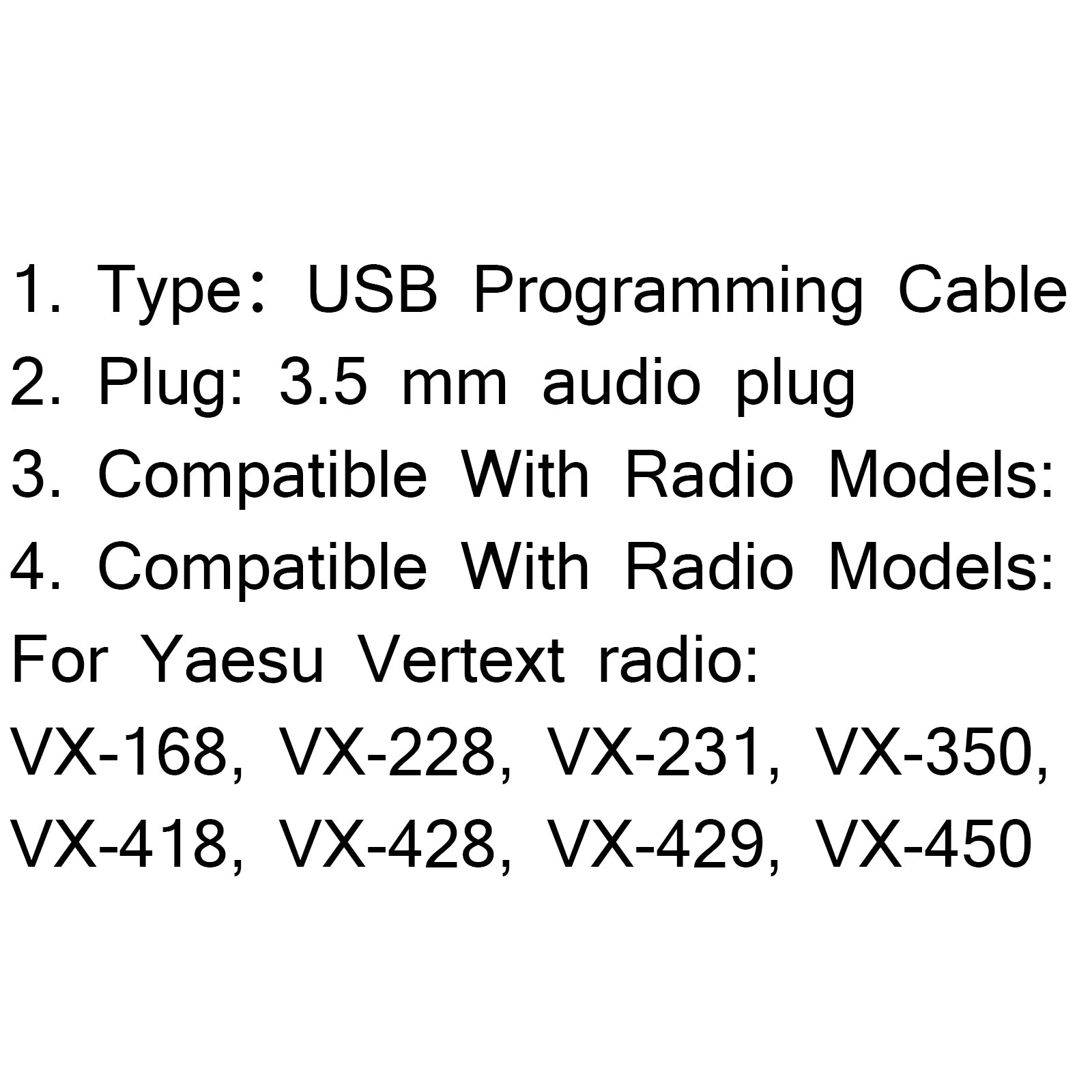 1Pcs USB Programming Cable For Vertex VX-231 VX-351 VX-451 VX-354 With Software