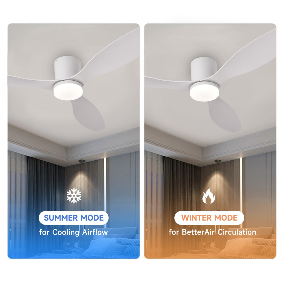 52inch 3 Blade Hugger Indoor Ceiling Fan with Remote Control