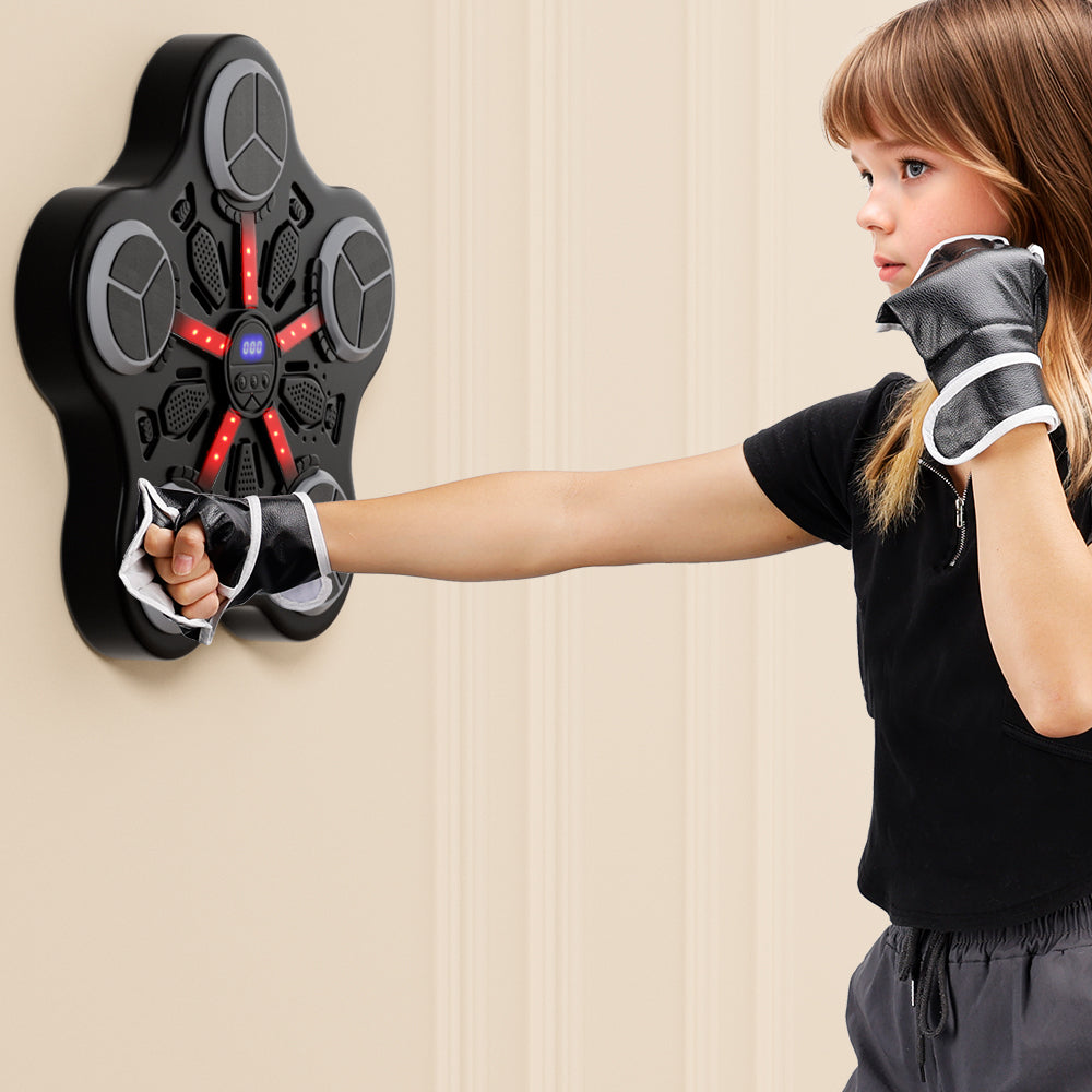 Dual Installation Options & Scoring Function for Home Use Music Boxing Machine for Kids – Wall-Mounted Bluetooth Smart Boxing Trainer with Workout Gloves (Copy)