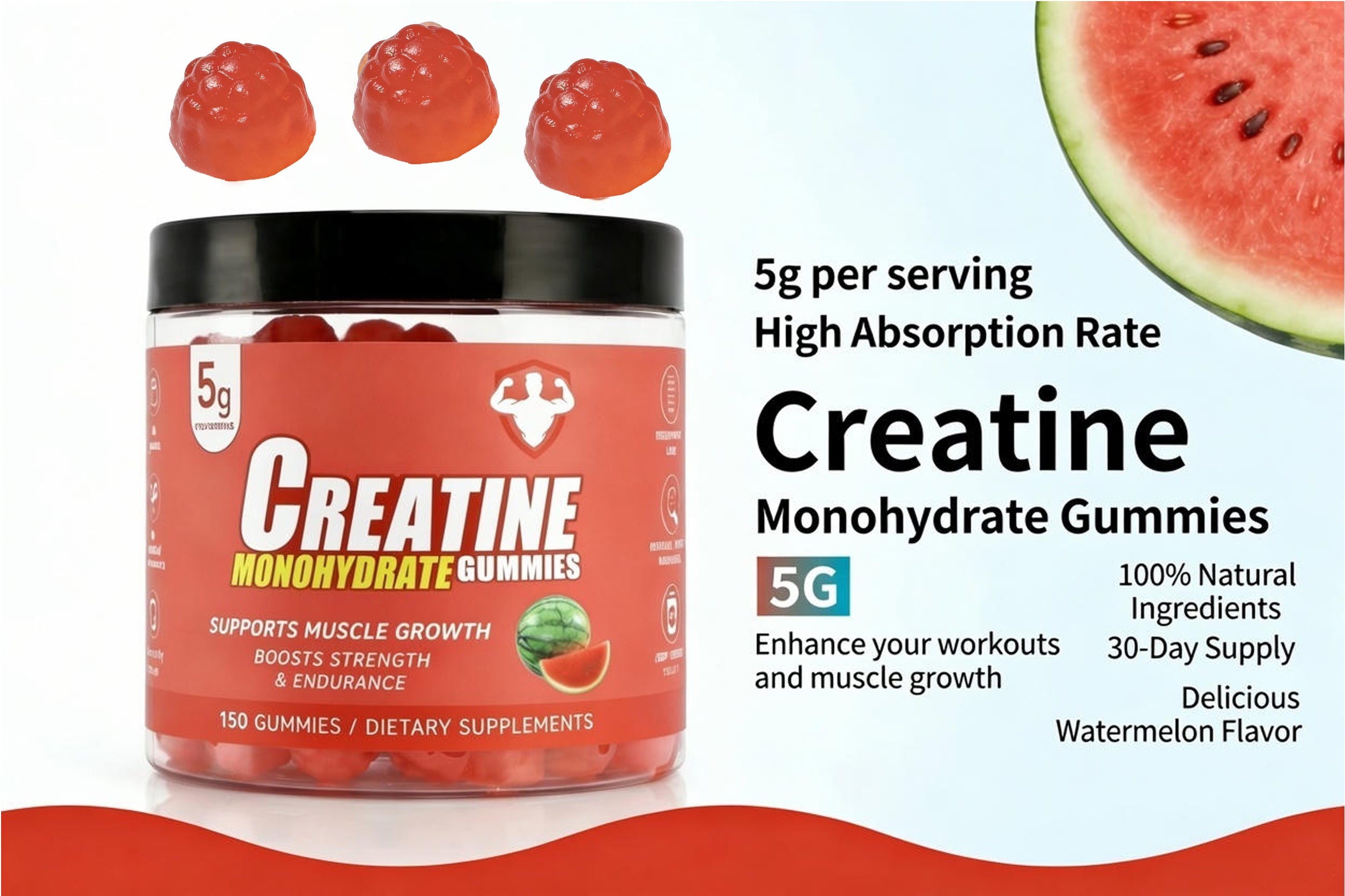 Topteng  Watermelon-flavored Creatine Monohydrate Gummies