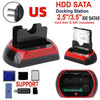 IDE & SATA Dual Bay Hard Drive Docking Station, USB 2.0 for 2.5/3.5 Inch HDD & SSD, with One-Touch Backup (OTB)