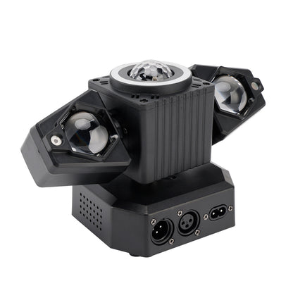 4-in-1 LED Moving Head DJ Light with Laser, Strobe, RGBW Beam & Magic Ball Effects, DMX Stage Lighting for Parties