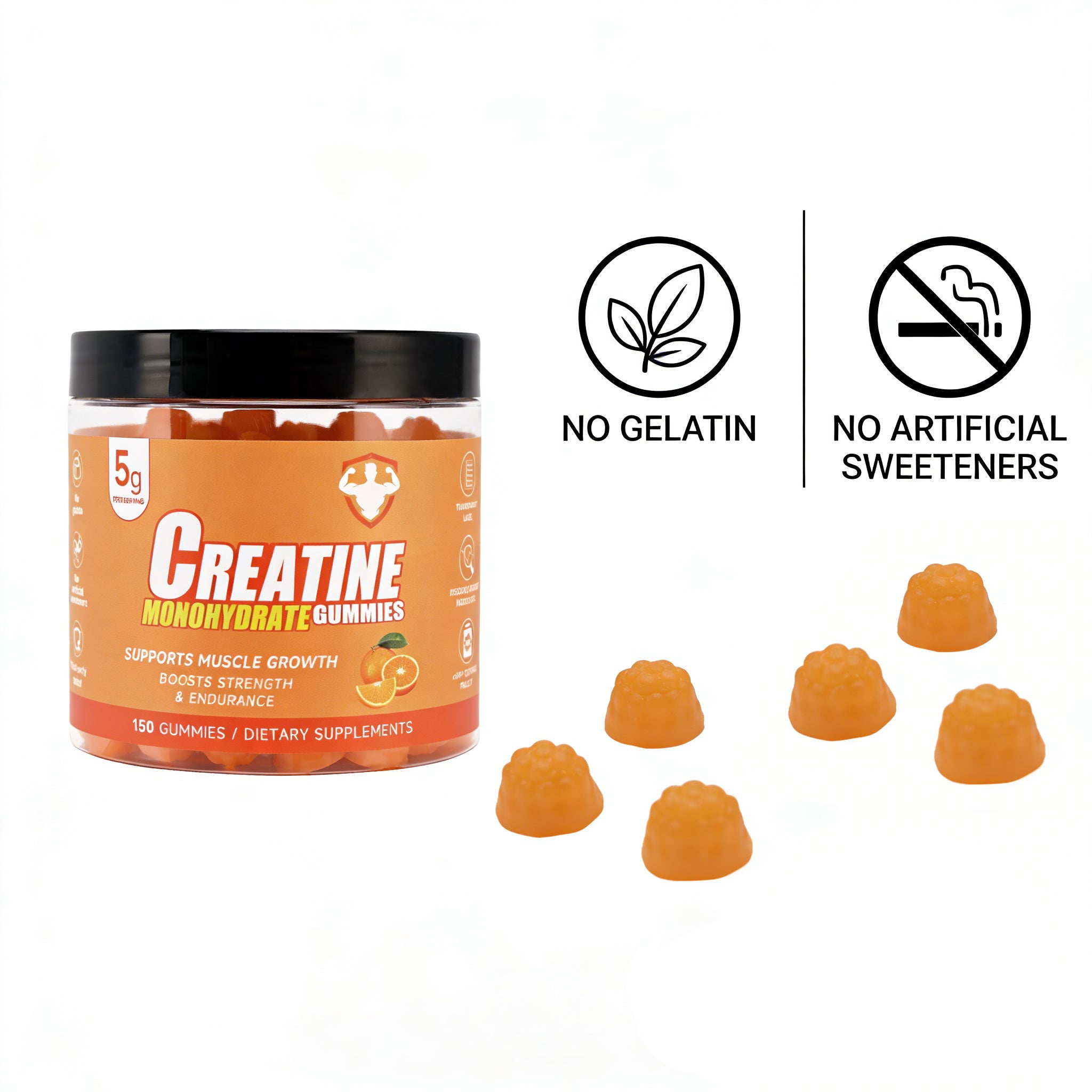 Topteng Orange-flavored Creatine Monohydrate Gummies