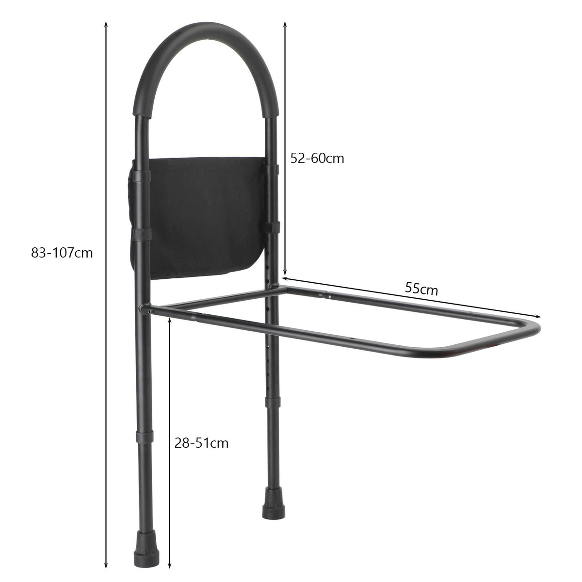 Foldable Bed Rail Safety Assist Handle Hand Guard Grab Bar Elderly Handicap