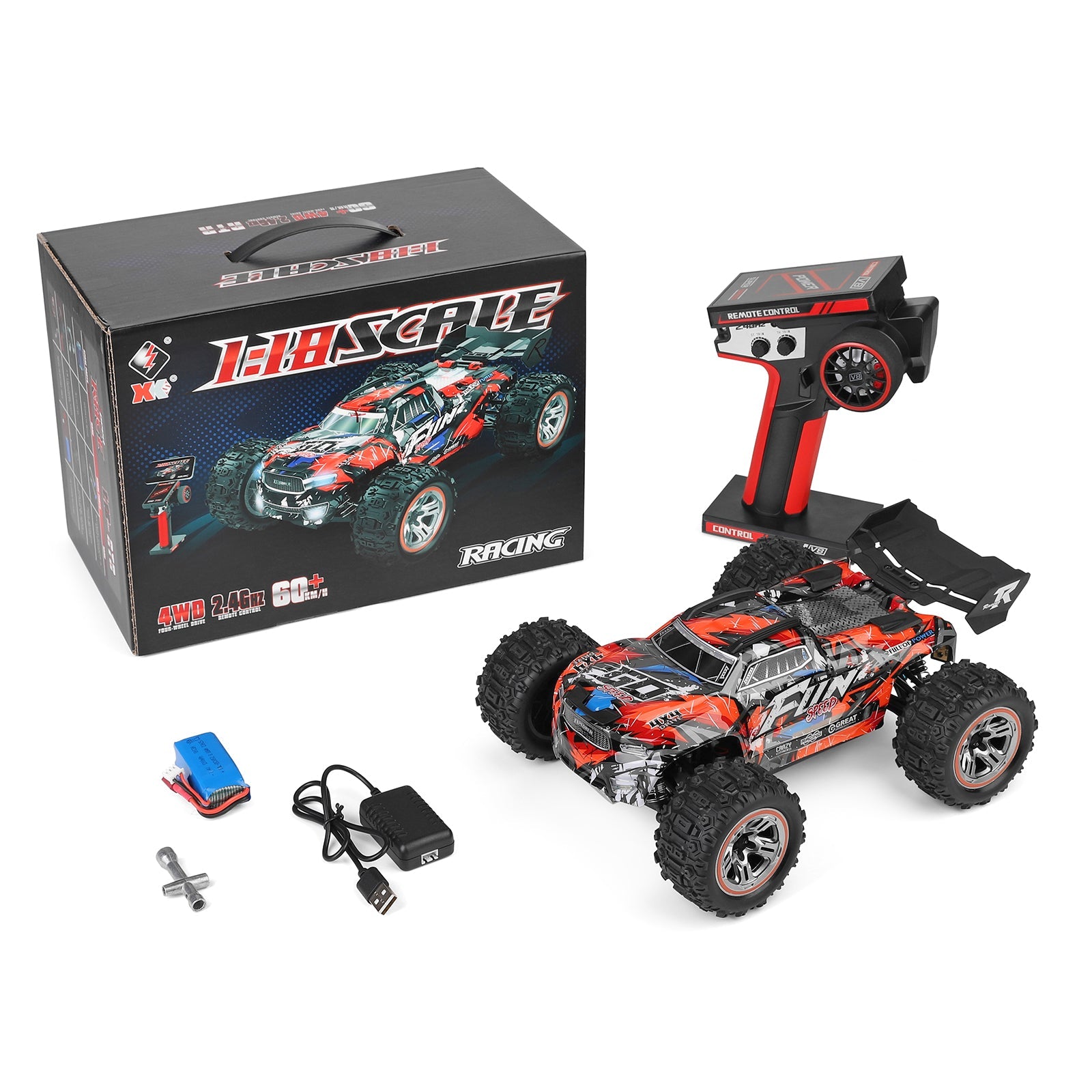 Wltoys XK 184008 RC Car 1/18 60KM/H 4WD Brushless 2.4G High Speed Off Road Truck Toy