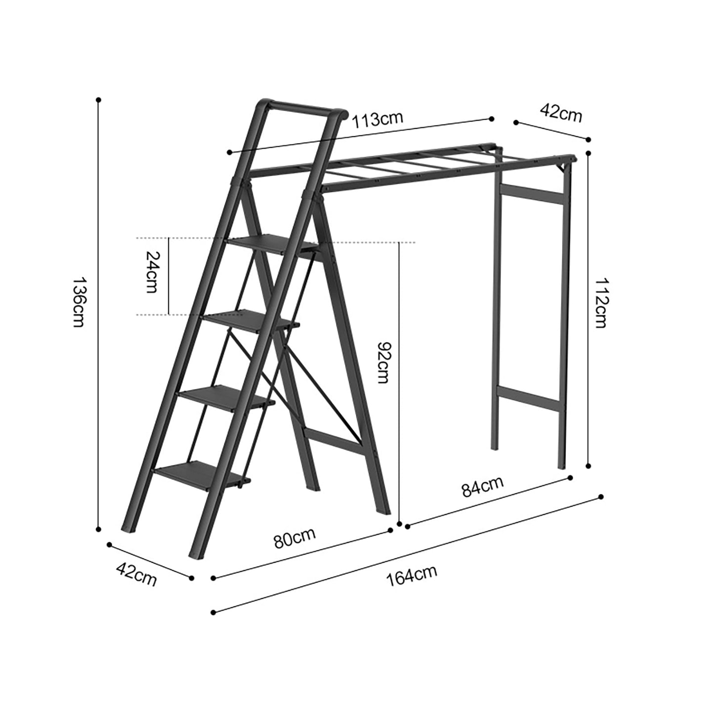 4-Step Foldable Drying Rack Ladder – Non-Slip, 330lb Clothes & Shoes Organizer