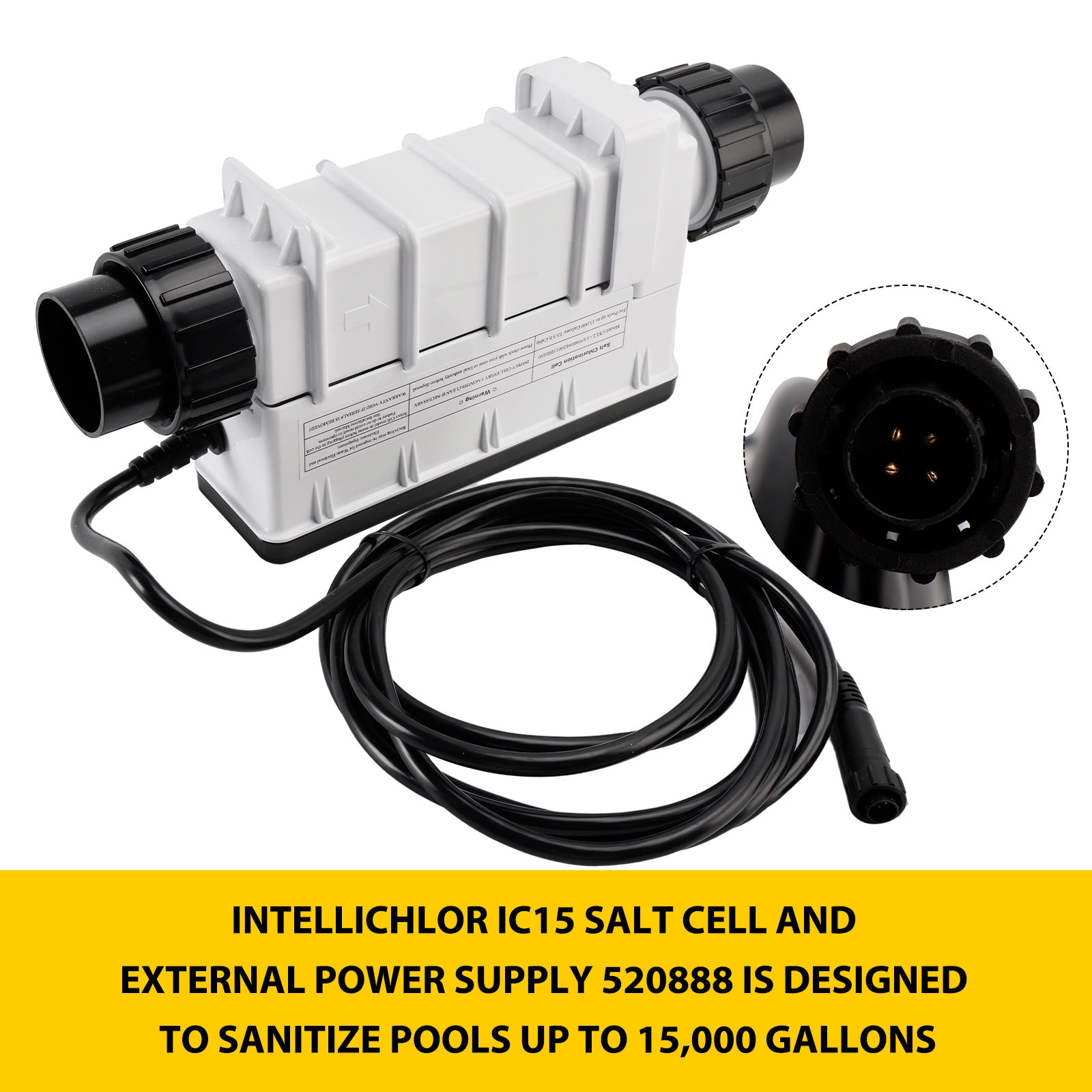 IC15 Salt Cell Chlorine Generator – Replacement System for Saltwater Pools
