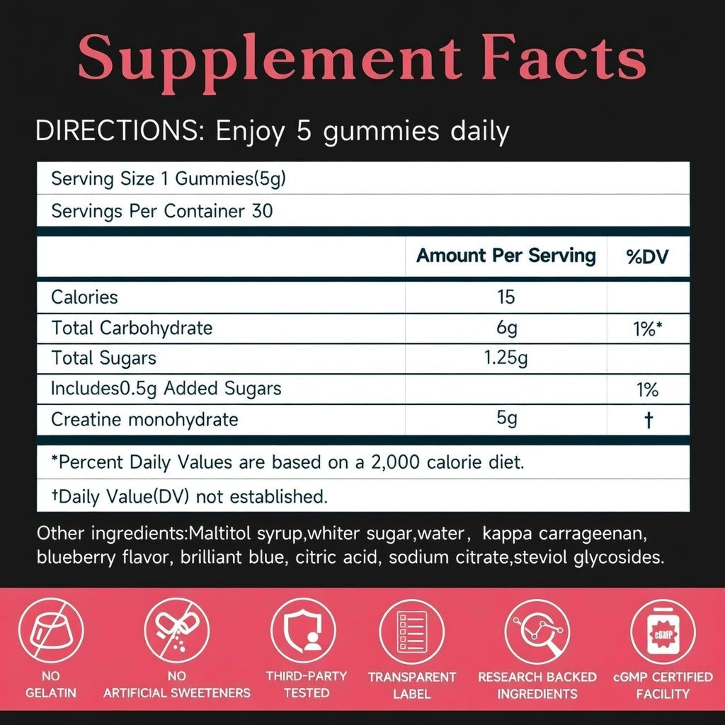 Topteng  Watermelon-flavored Creatine Monohydrate Gummies