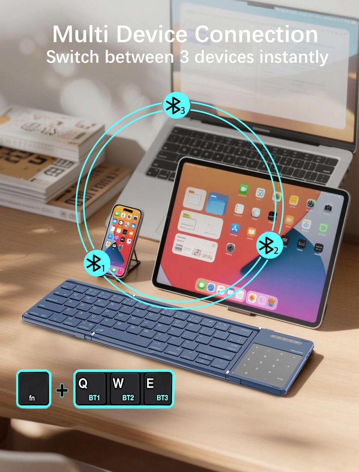 Tri-Fold Bluetooth Keyboard