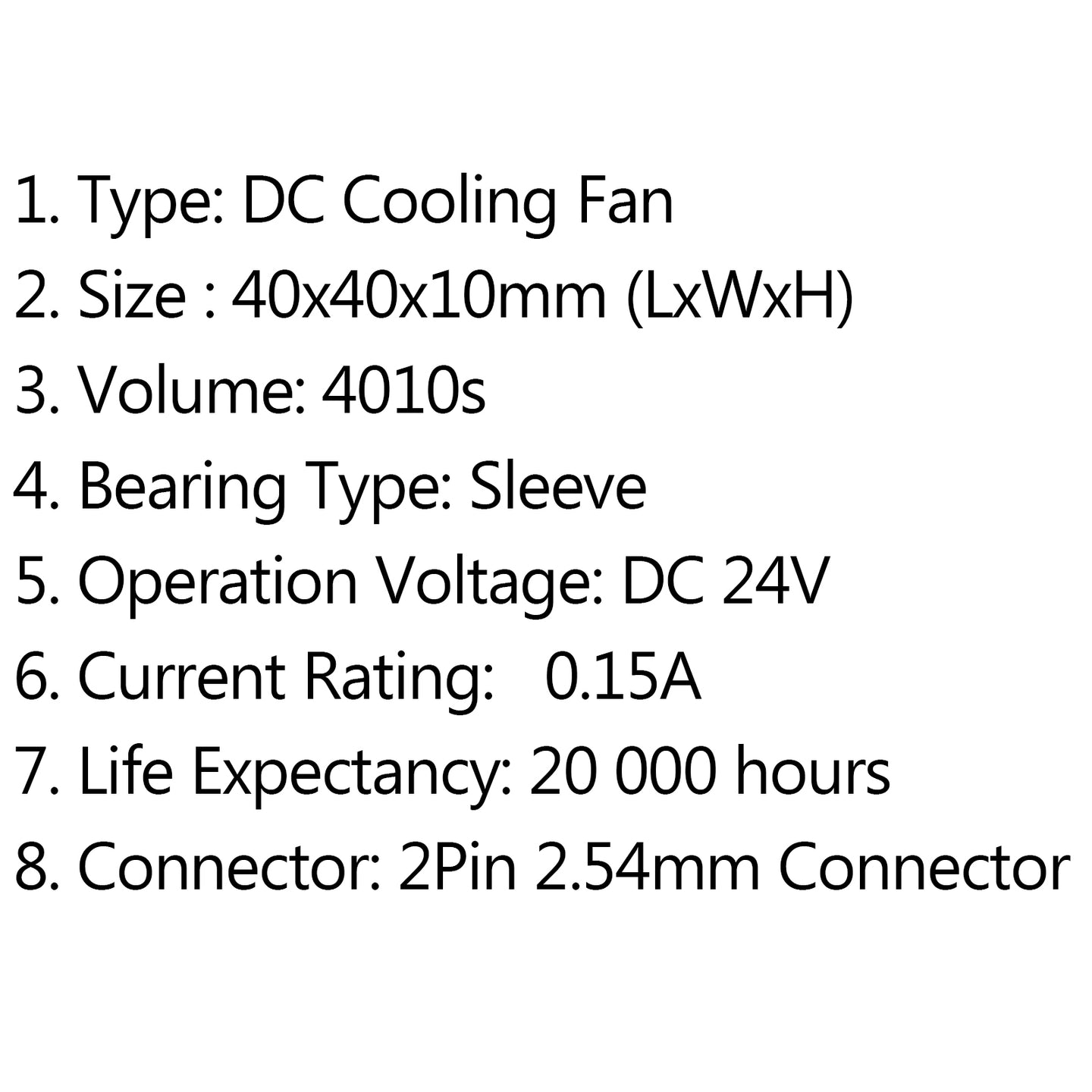 4Pcs DC Brushless Cooling PC Computer Fan 24V 4010s 40x40x10mm 0.15A 2 Pin Wire