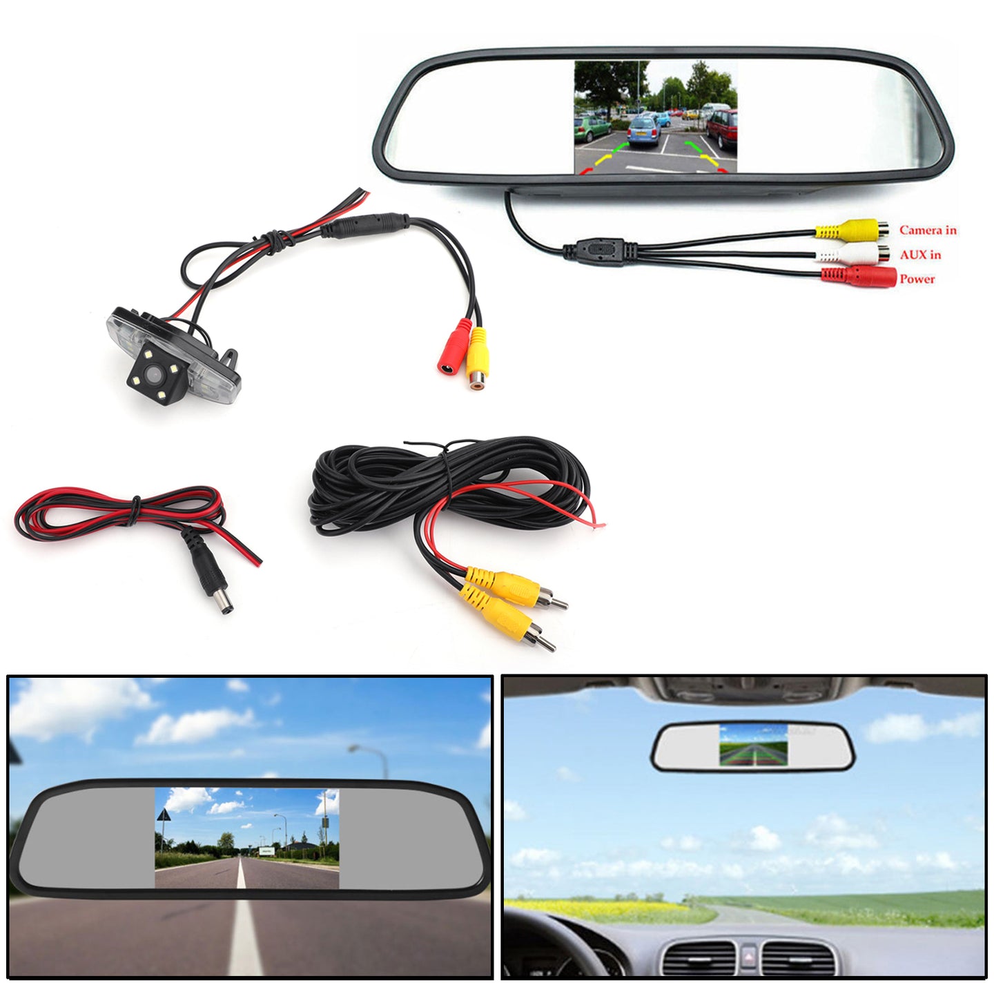 Waterproof Reversing HD CCD Night IP67 Rear View Parking Camera + 4.3" Monitor For Honda Accord