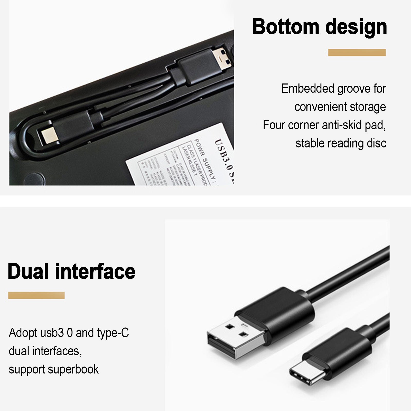 Slot-In USB 3.0 External Blu-Ray Burner, Slim BD/DVD/CD Writer & 3D Player for Mac & PC (Silver)