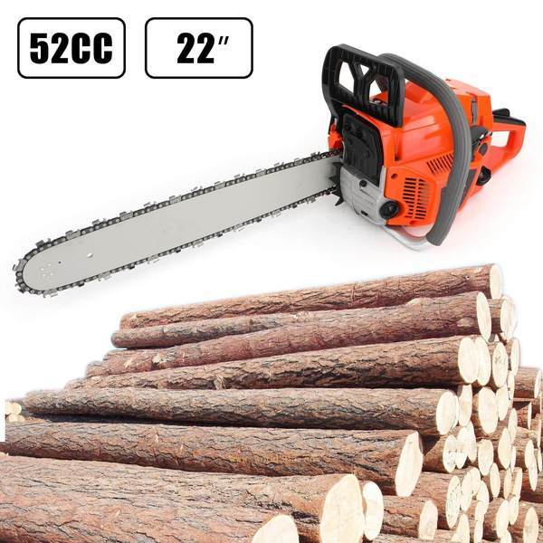 52CC Gas Chainsaw 22-Inch, 2-Stroke Petrol Chain Saw for Wood Cutting