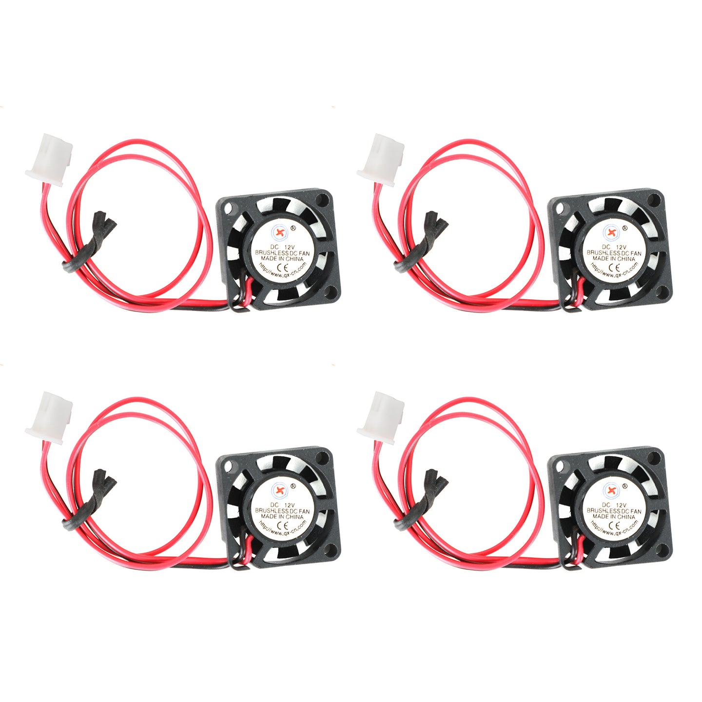 4Pcs Brushless Cooling Blower Fan 12V 0.06A 2006 20x20x6mm Sleeve 2 Pin Wire