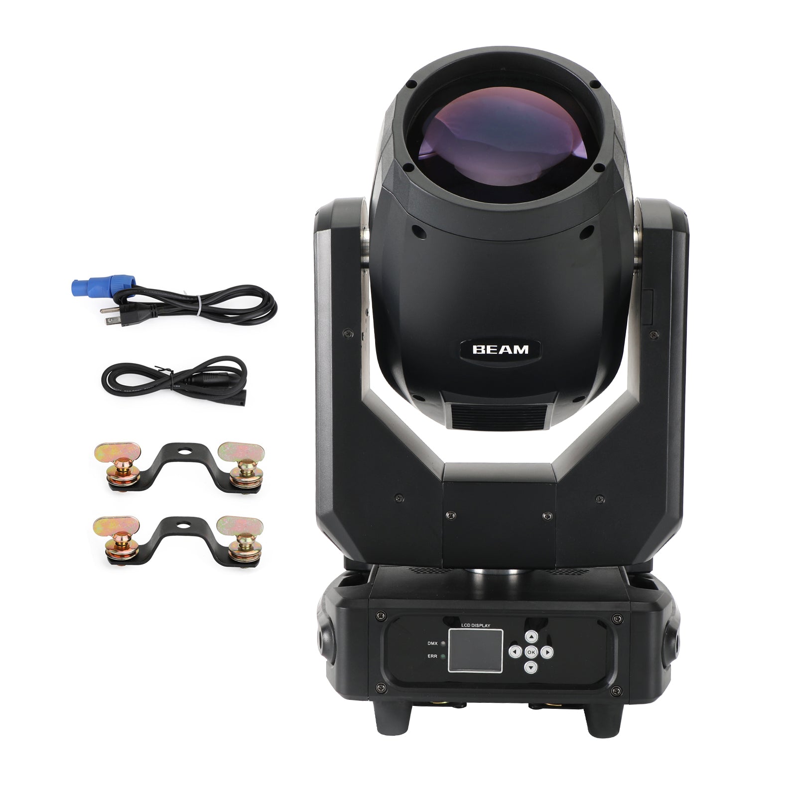 250W 8R Moving Head Stage Light – RGBW 3-in-1 Beam Spot Wash with Double Prism & Gobo for DJ Disco Party