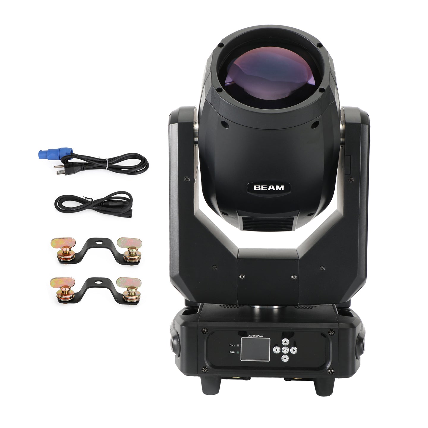 250W 8R Moving Head Stage Light – RGBW 3-in-1 Beam Spot Wash with Double Prism & Gobo for DJ Disco Party