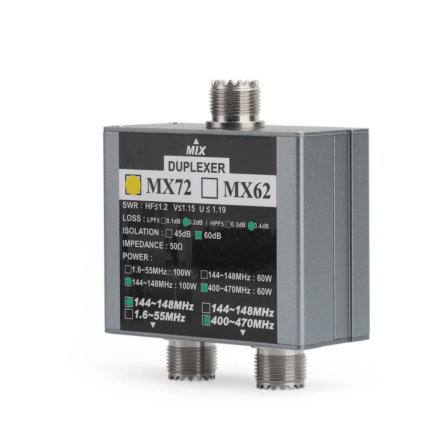 MX72 HAM Antenna Combiner VHF/UHF Multi-Frequency Transit Station Duplexer