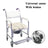 3-in-1 Rolling Shower Commode Chair, Mobile Toilet & Transport Wheelchair with Padded Seat for Elderly, 300 lbs Capacity