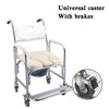 Multifunction Shower Commode Wheelchair – Mobile Toilet Chair with Wheels for Elderly & Disabled
