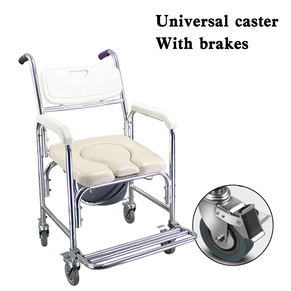 3-in-1 Shower Toilet Wheelchair ¨C Adjustable Commode Chair for Elderly or Patients