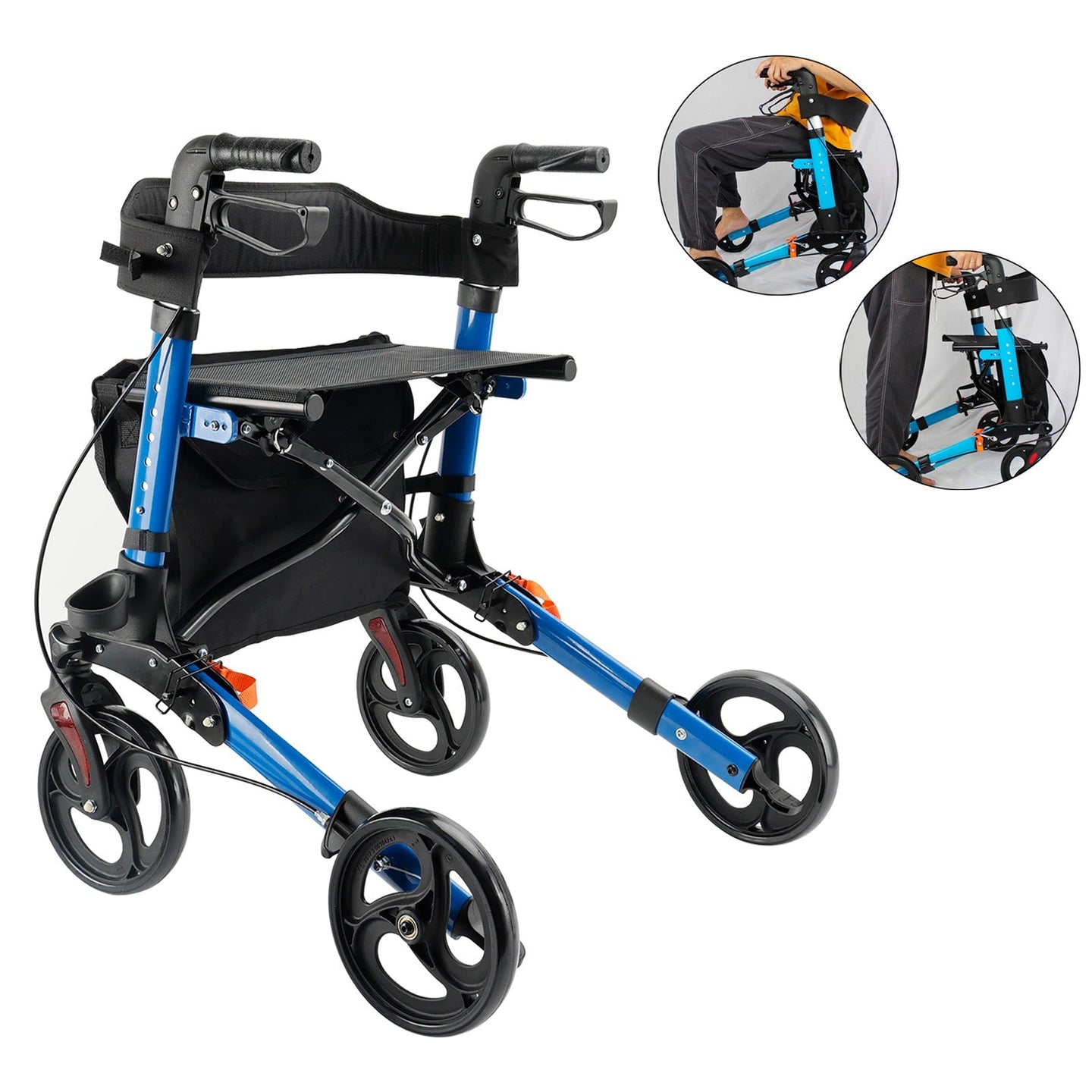 Lightweight Rollator Walker for Seniors ¨C Foldable with Seat & Brakes