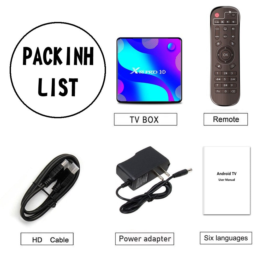 X88 Pro 10 4K Android TV Box – 16GB+2GB Media Player with WiFi, Bluetooth & RK3318 Processor