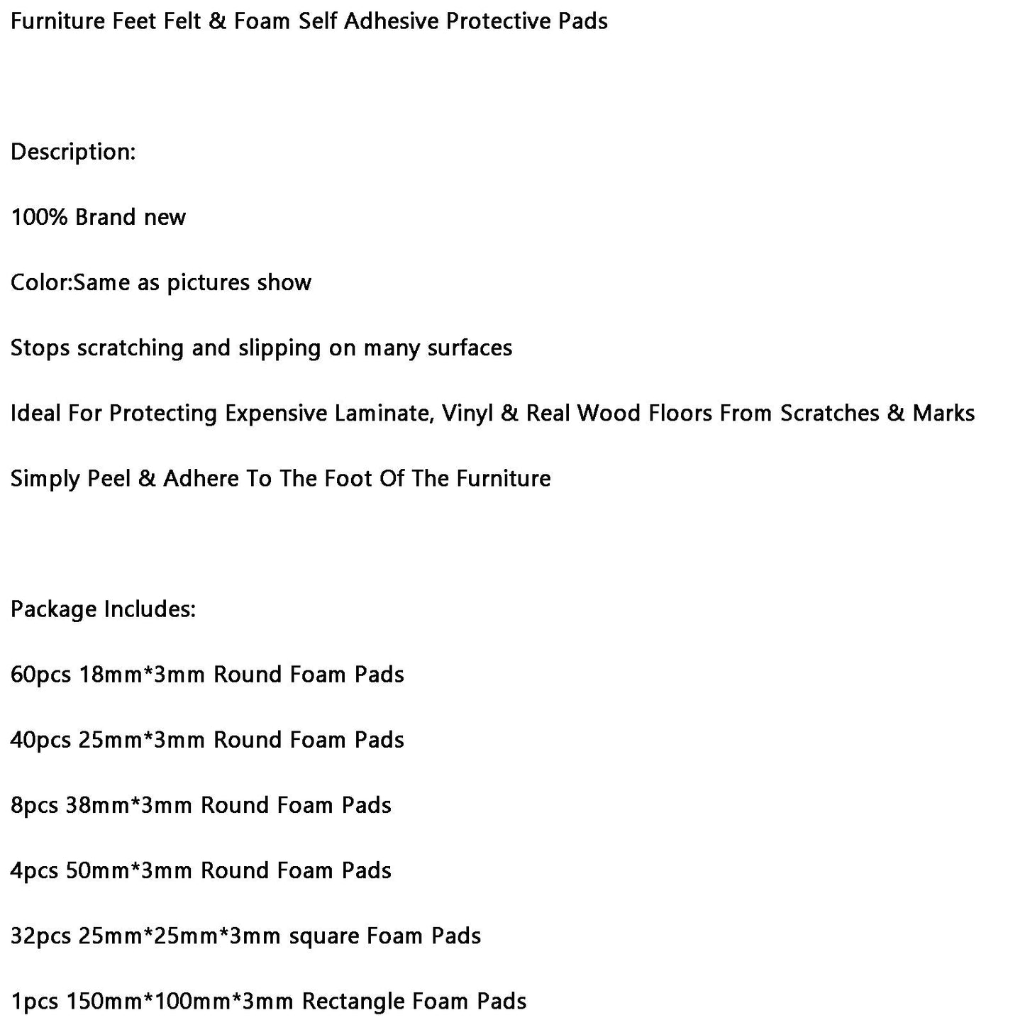 145Pcs Furniture Pads Chair Leg Floor Protectors Felt Pads Hardwood Floors