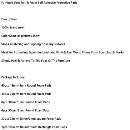 145Pcs Furniture Pads Chair Leg Floor Protectors Felt Pads Hardwood Floors