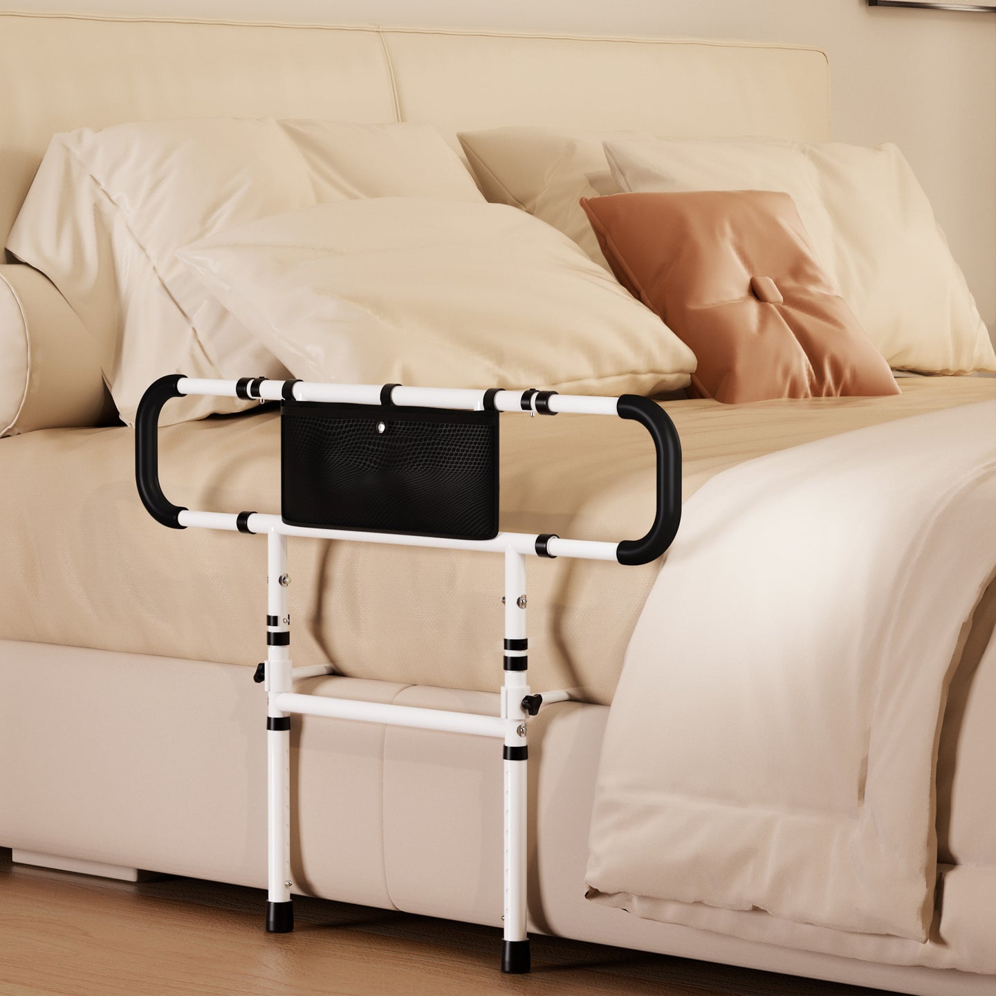 Bed Side Rail Mobility Aid Guard punch-free and foldable bedside handrails for getting up (Copy)