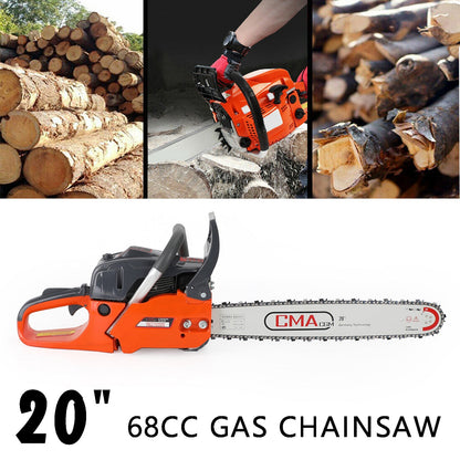 20inch 68CC Gasoline Chainsaw Cutting Wood Gas Sawing
