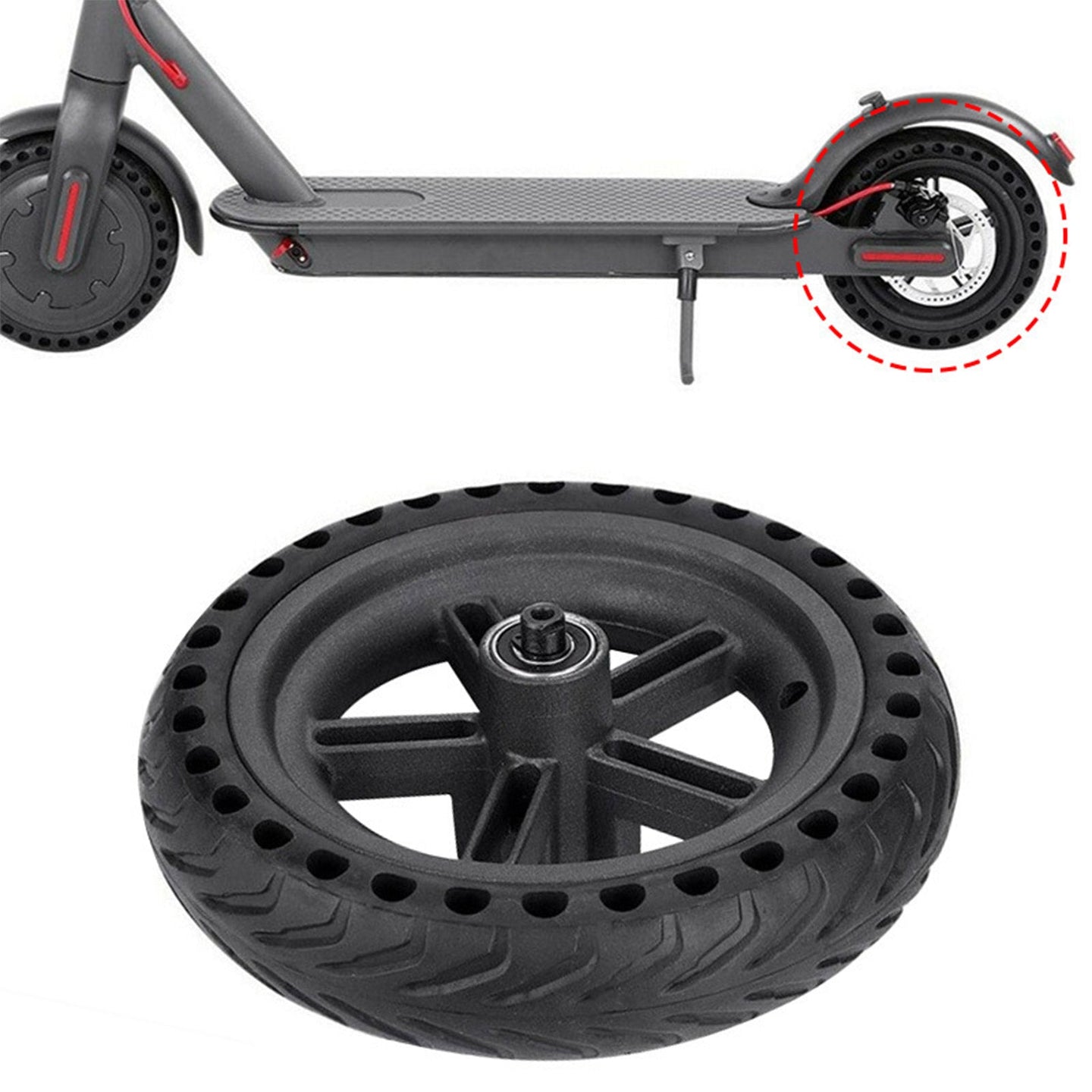 8.5 inch Honeycomb Runflat Rear Wheel+Hub+Disc Brake M365 PRO/PRO2 (Copy)