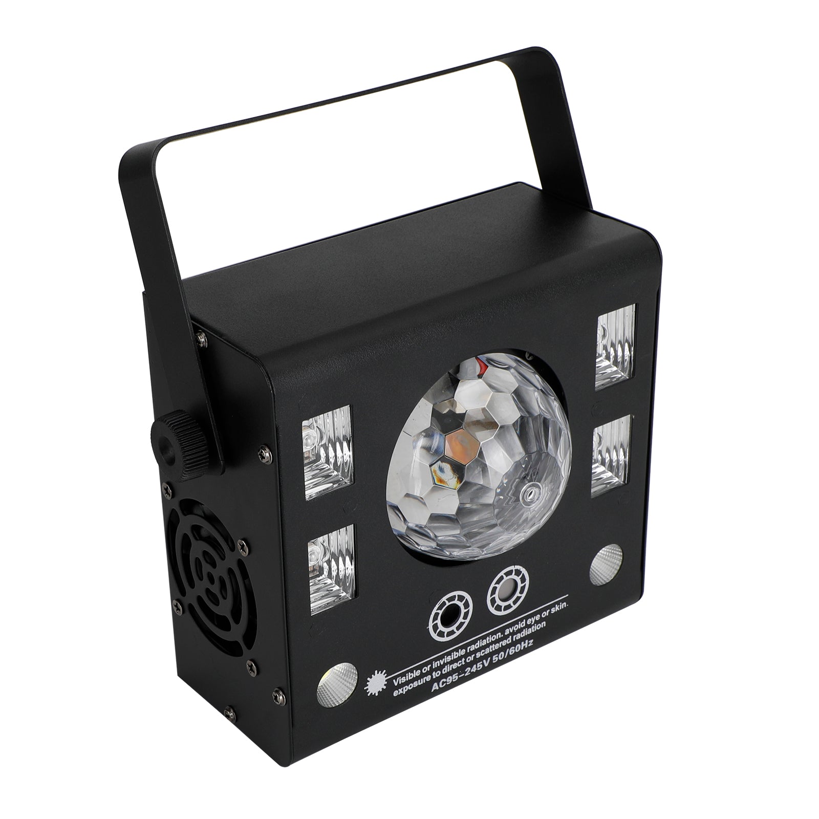 4-in-1 DJ Party Light with Strobe, UV Blacklight, Magic Ball & Laser, DMX & Sound Activated with Remote