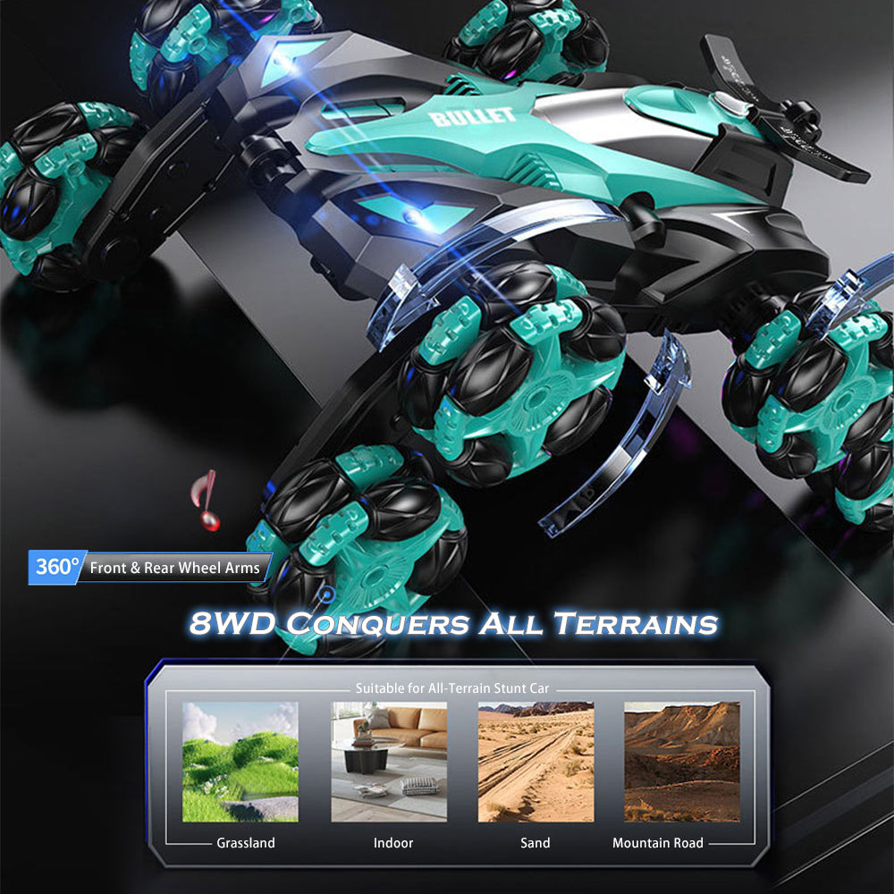 Gesture Sensing Remote Control Cars ransform Drift Off Road Vehicle for Boys Age 6-14 Year Old Cool 8 Wheels Hand Controlled rc Stunt Car Toys