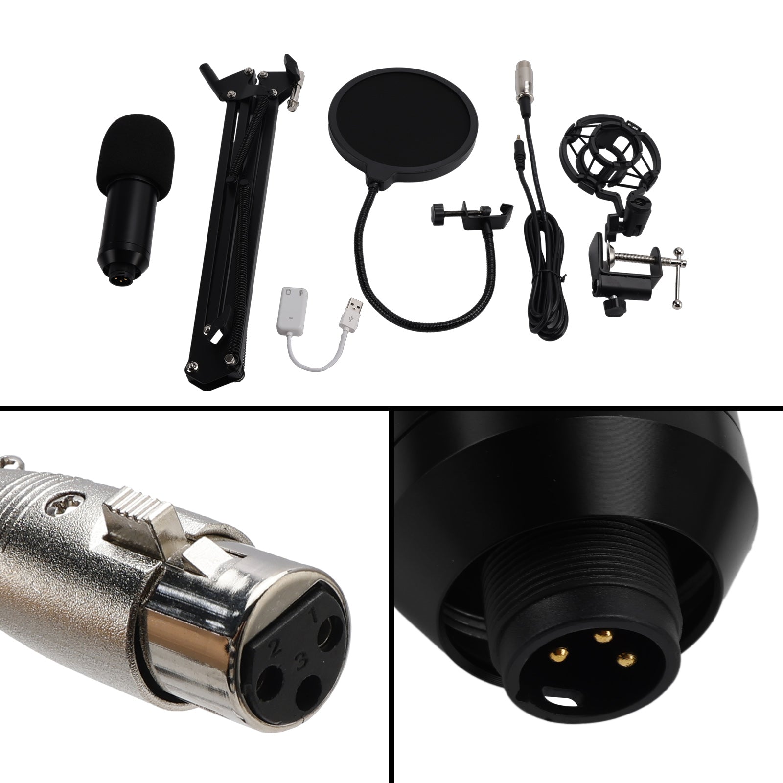 BM800 USB Condenser Microphone for PC Studio Microphone Kit Podcasting Recording