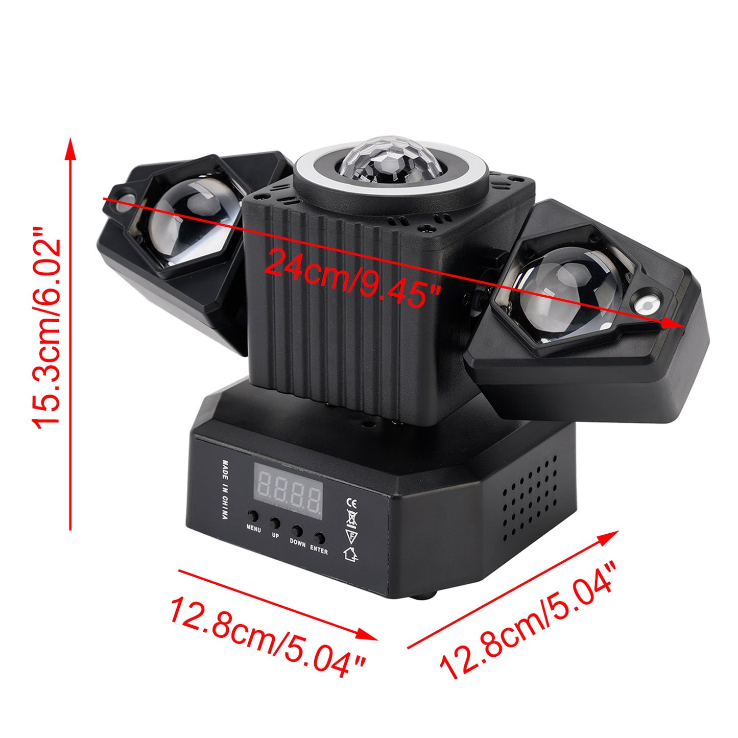 4-in-1 LED Moving Head DJ Light with Laser, Strobe, RGBW Beam & Magic Ball Effects, DMX Stage Lighting for Parties