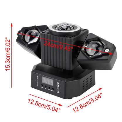 4-in-1 LED Moving Head DJ Light with Laser, Strobe, RGBW Beam & Magic Ball Effects, DMX Stage Lighting for Parties