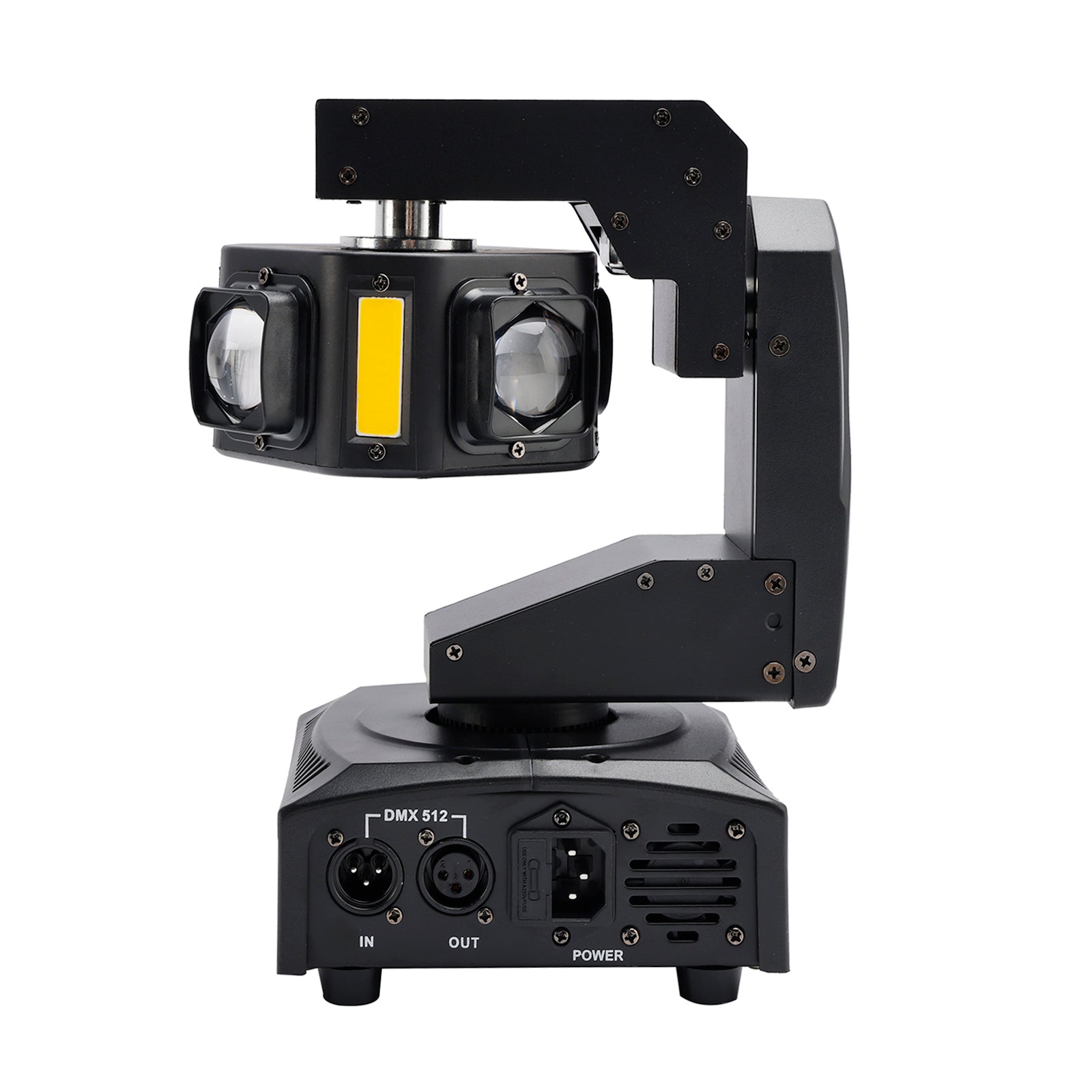 3-in-1 Moving Head DJ Light with RGBW Beams, Red/Green Laser & Strobe, 100W DMX & Sound Activated for Parties