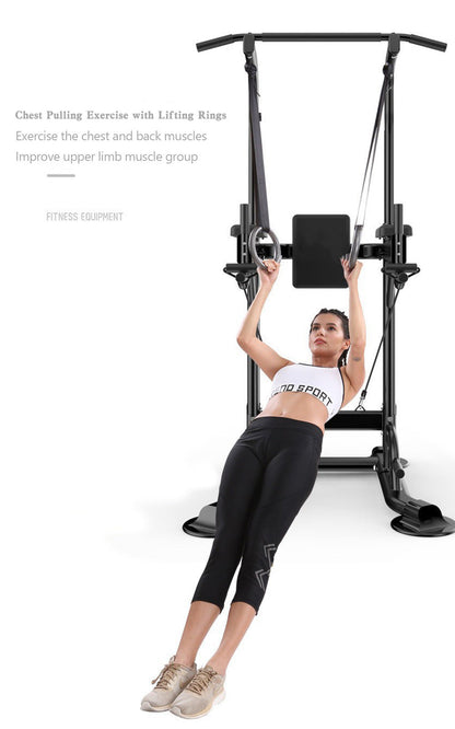 Pull-Up & Squat Bar Power Tower Dip Stands Home Gym Strength