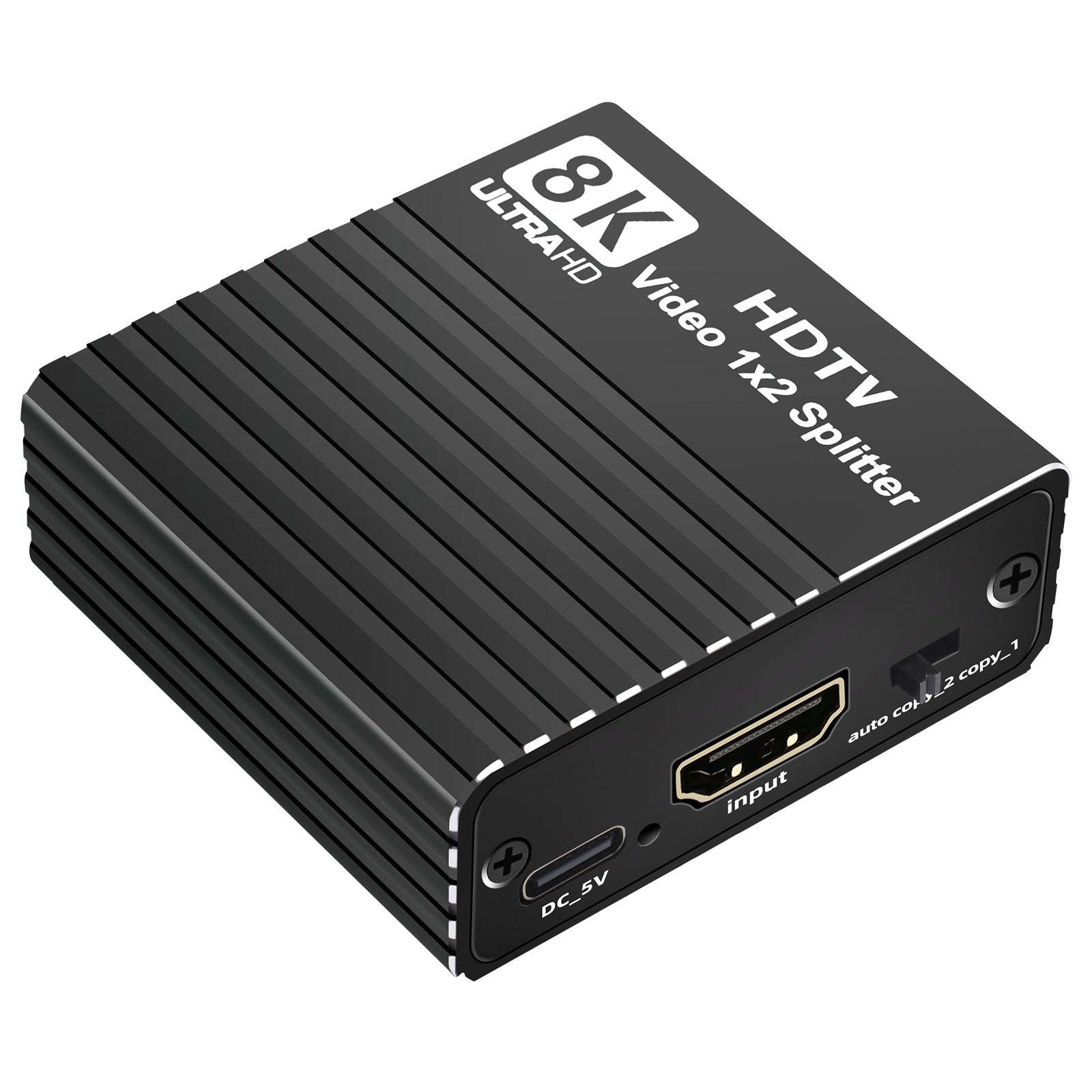 8K HDMI 1 to 2 Splitter HD2.1 8K60hz/4K120/1080P240hz EDID Mirroring Two Screens