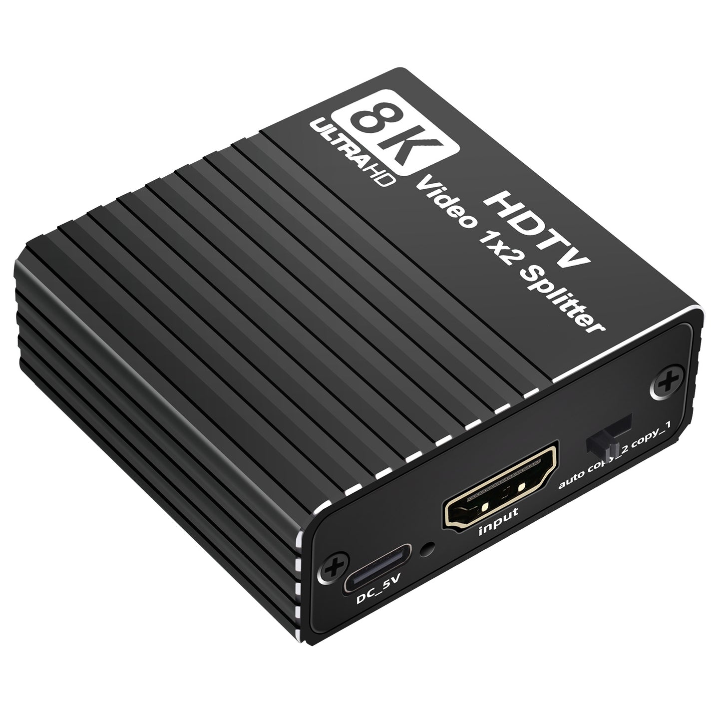 8K HDMI 1 to 2 Splitter HD2.1 8K60hz/4K120/1080P240hz EDID Mirroring Two Screens