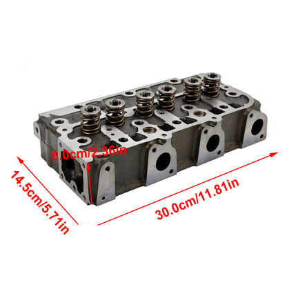 Complete Cylinder Head for Kubota D1305 Engine, Fits RTV1100, ZD331, B2620, with Gasket Kit & Valves