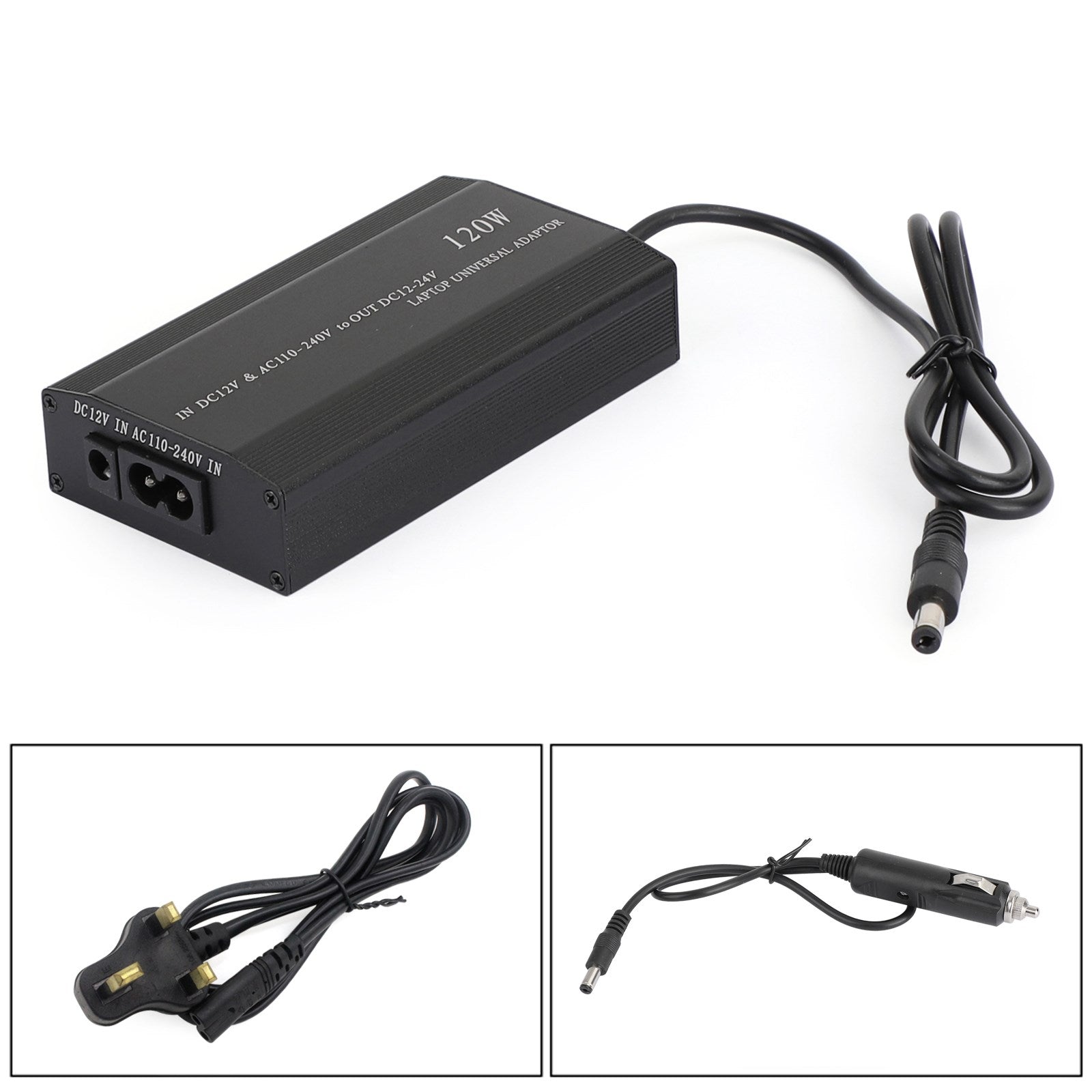 Universal 120W Laptop Charger Power Supply – AC/DC Adapter with 34 Tips for Notebook, Car & Home Use (US Plug)