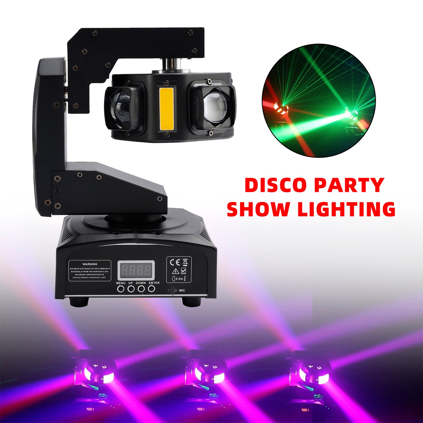 6 LED Moving Head Light – 3-Axis Beam DMX Stage Spot for DJ, Disco, Party & Show Lighting