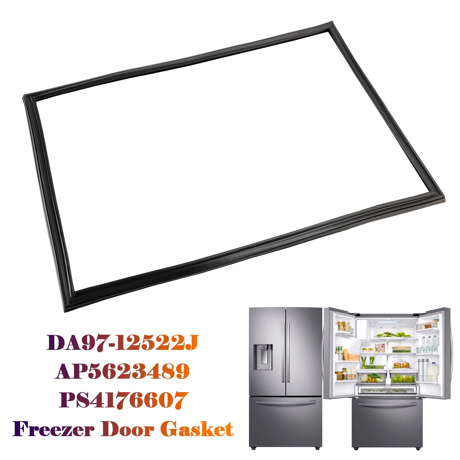 W10436252 Freezer Door Gasket for Maytag, Amana, Kenmore & KitchenAid, Replaces W10131754