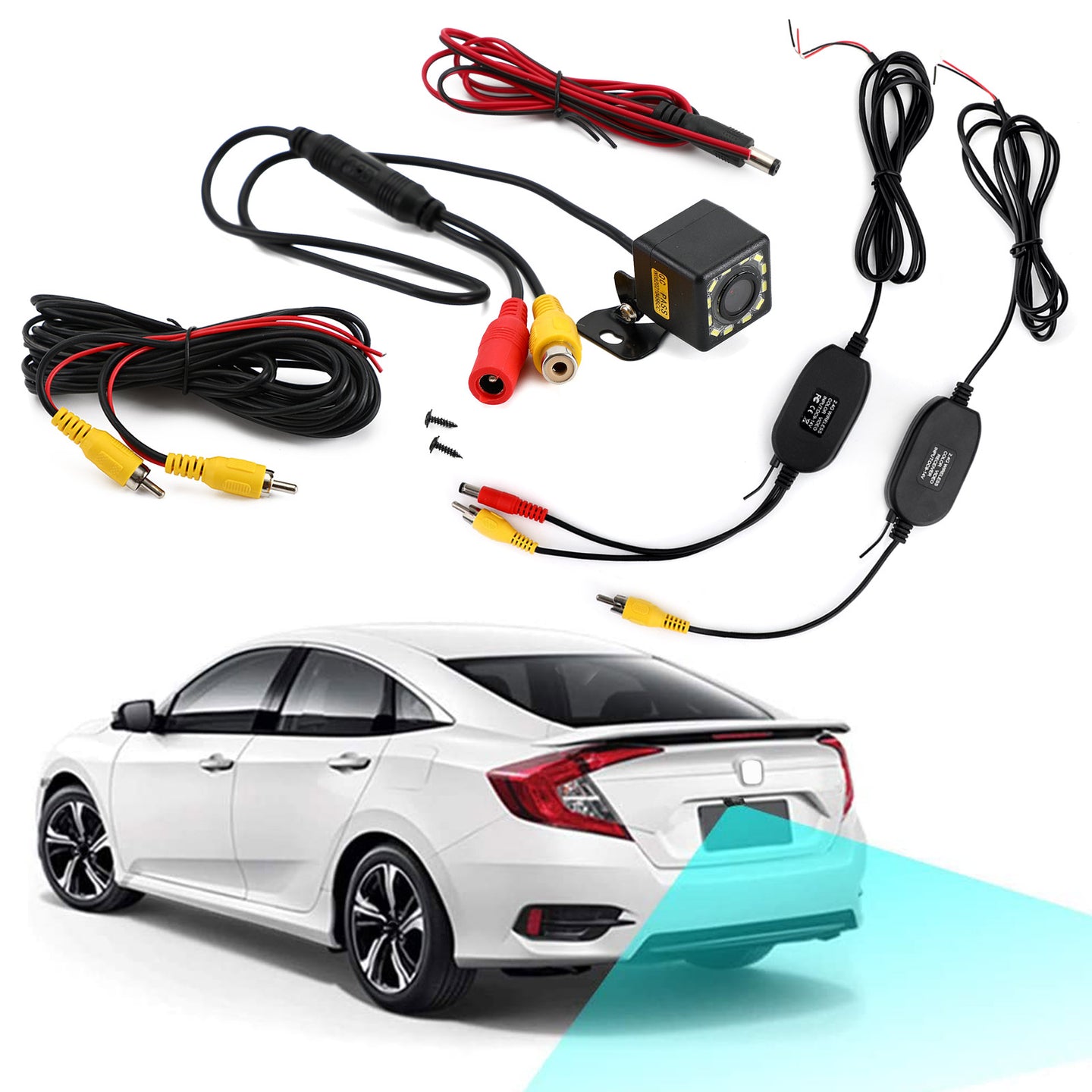Wireless 12Led Dynamic Trajectory Parking Line Reverse Backup Camera Night View