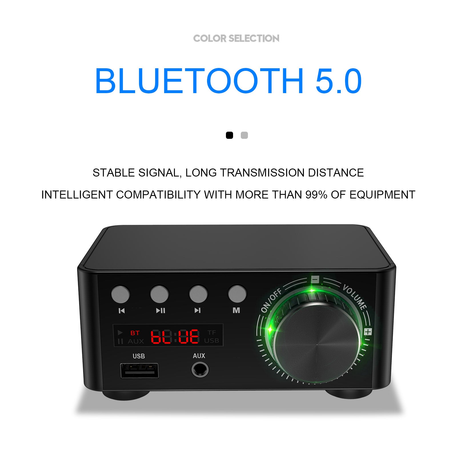 12-24V 50W+50W Bluetooth 5.0 Digital Power Amplifier – Desktop HiFi Stereo Sound