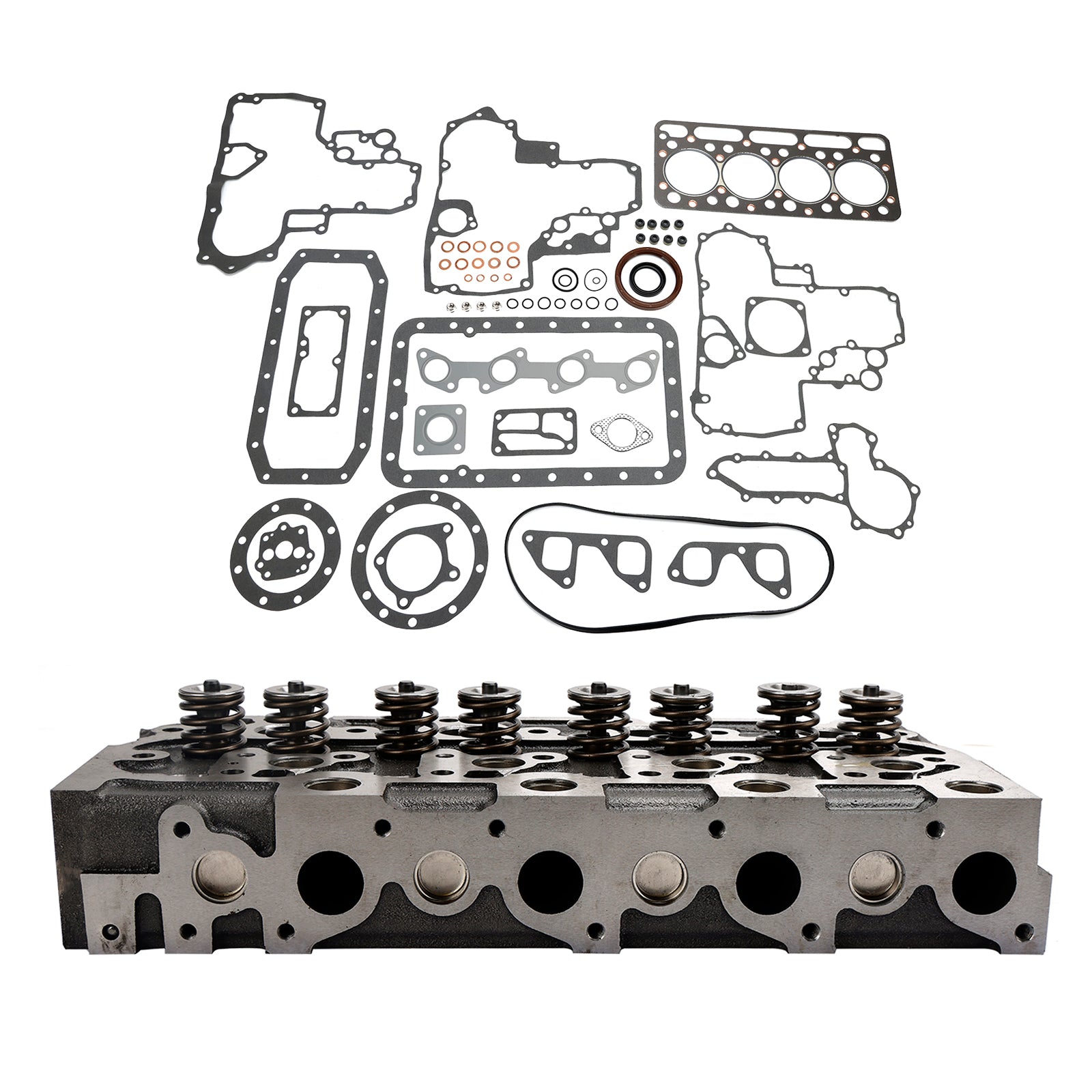 Complete Cylinder Head & Gasket Kit for Kubota V1902 Engine, Fits Bobcat 231, New Holland L555, L553 & More