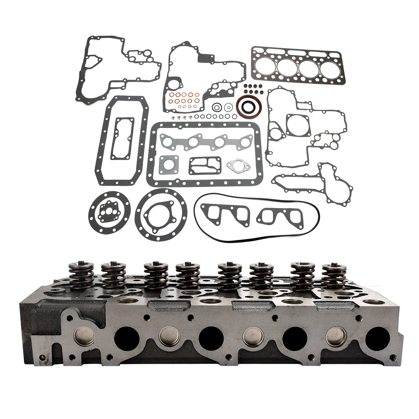 Complete Engine Cylinder Head with Valve Spring & Gasket Kit for Kubota V1902 Engine