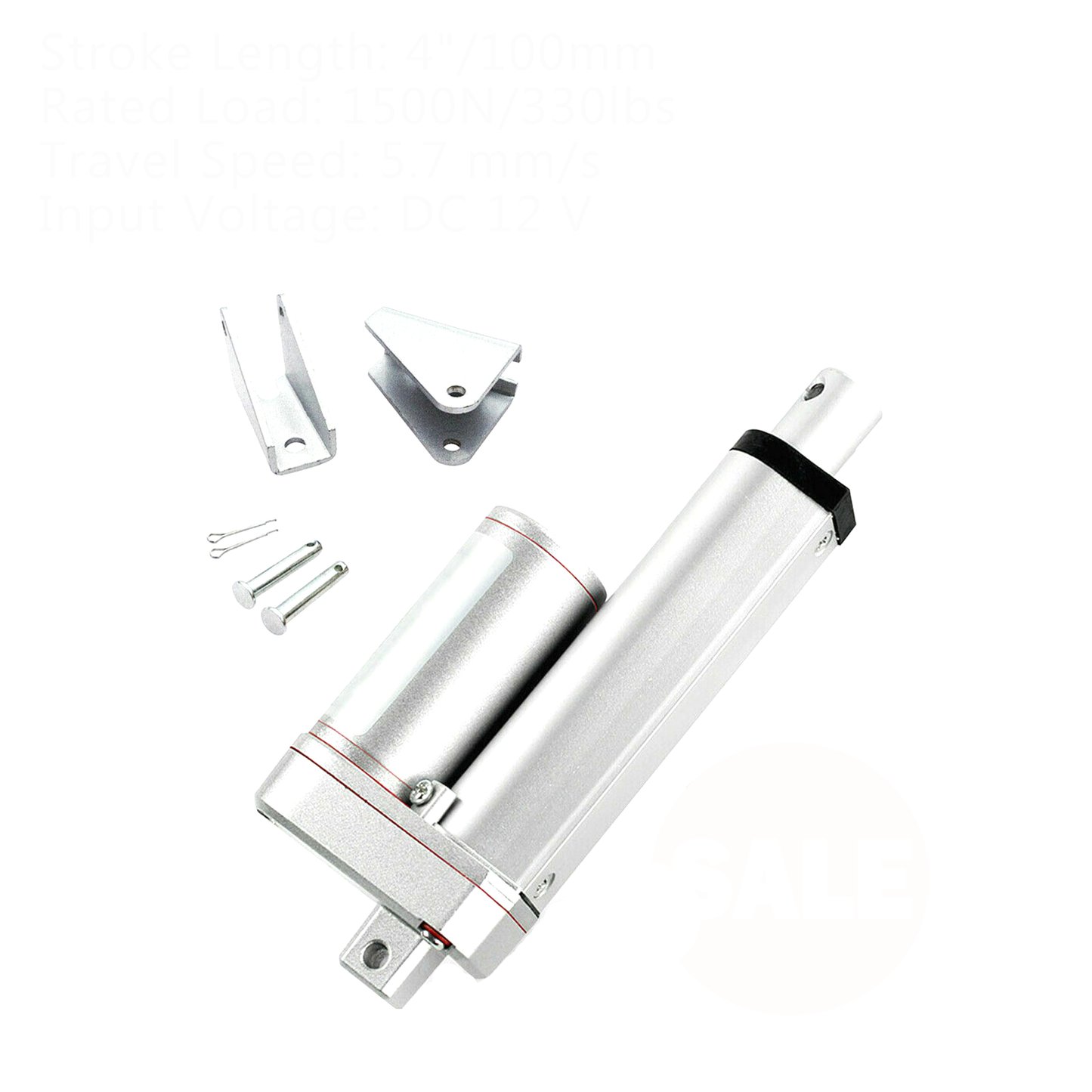4"/100mm Heavy Duty Linear Actuator Snow Blower 12V Stroke 1500N Max Lift
